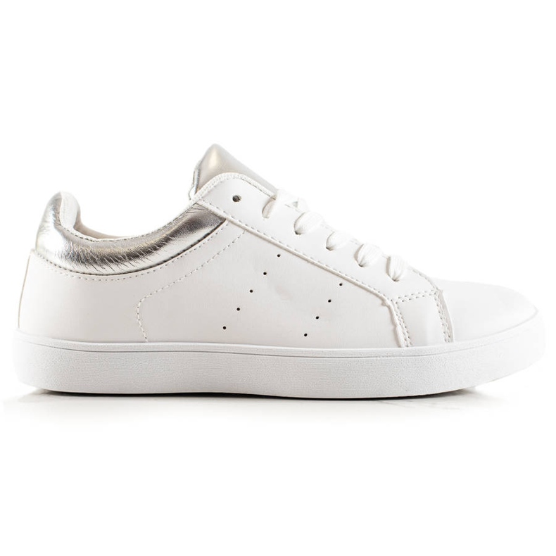 TRENDI Tênis esportivo branco com couro ecológico