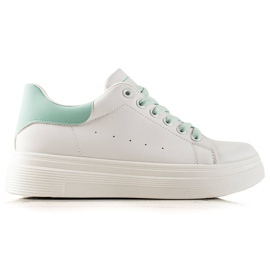 Ideal Shoes Tênis branco clássico verde Ideal Shoes Tênis branco clássico verde