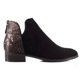 Botas pretas com corte Vinceza marrom preto