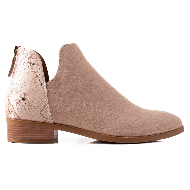 Botas bege com recorte VINCEZA castanho