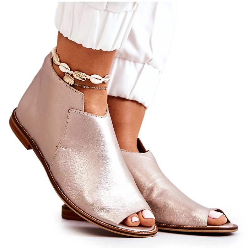 Botas de Couro no Salto Laura Messi Ouro 2324 dourado