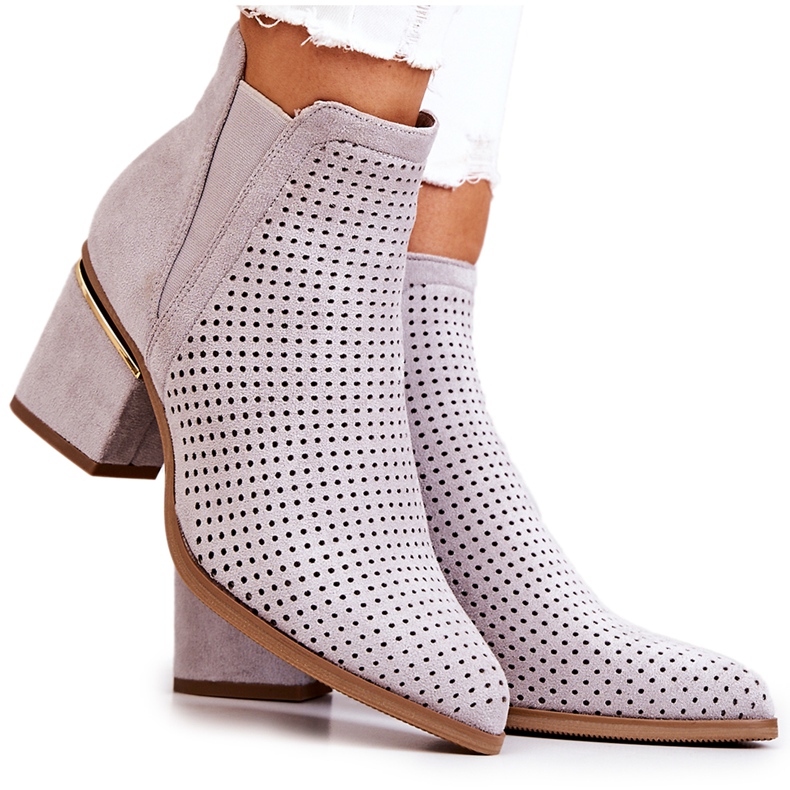 PS1 Botas de cowboy de camurça a céu aberto cinza Helloni