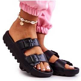 PS1 Chinelos de borracha na plataforma Westie preta preto