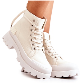 PS1 Botas de caminhada Faithfull bege amarradas crua