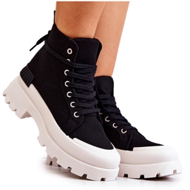 PS1 Botas Pretas de Amarração Fiel preto