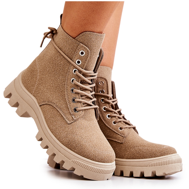PS1 Botas de camurça Hurricane bege escuro com amarração PS1 Botas de camurça Hurricane bege escuro com amarração