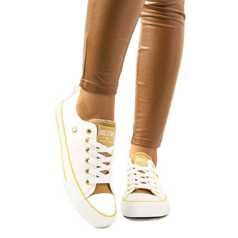 Tênis feminino Big Star branco HH274458 bege