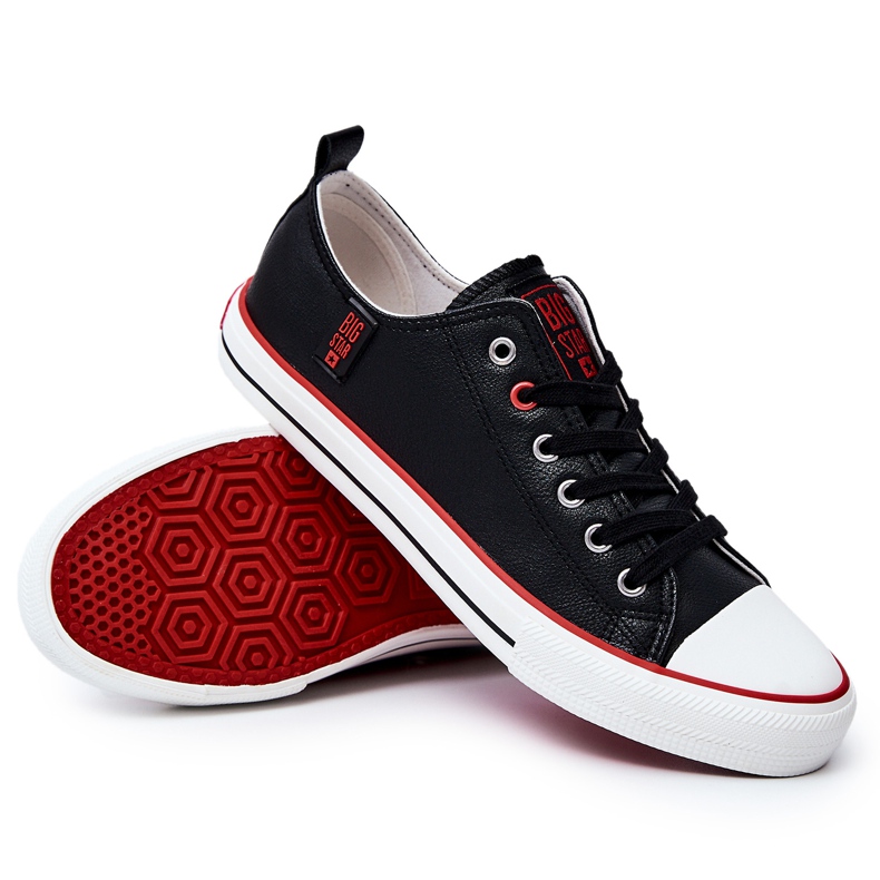 Tênis masculino de couro Big Star JJ174068 preto