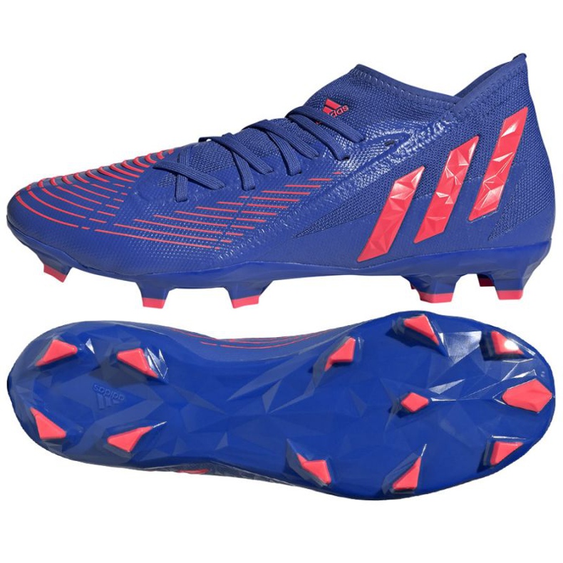 Chuteiras Adidas Predator Edge.3 Fg M GW2276 azul azuis e vermelhos