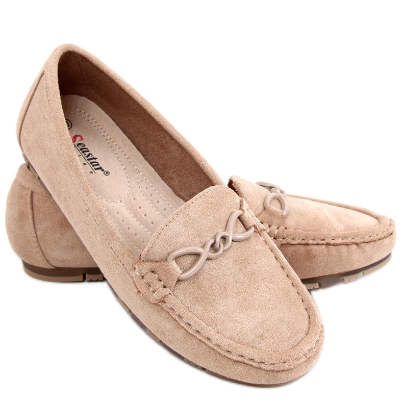 Mocassins femininos Saga Khaki bege