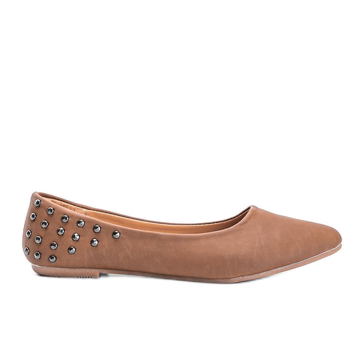Bailarinas preto fosco com tachas Doyer St. bege multicolorido