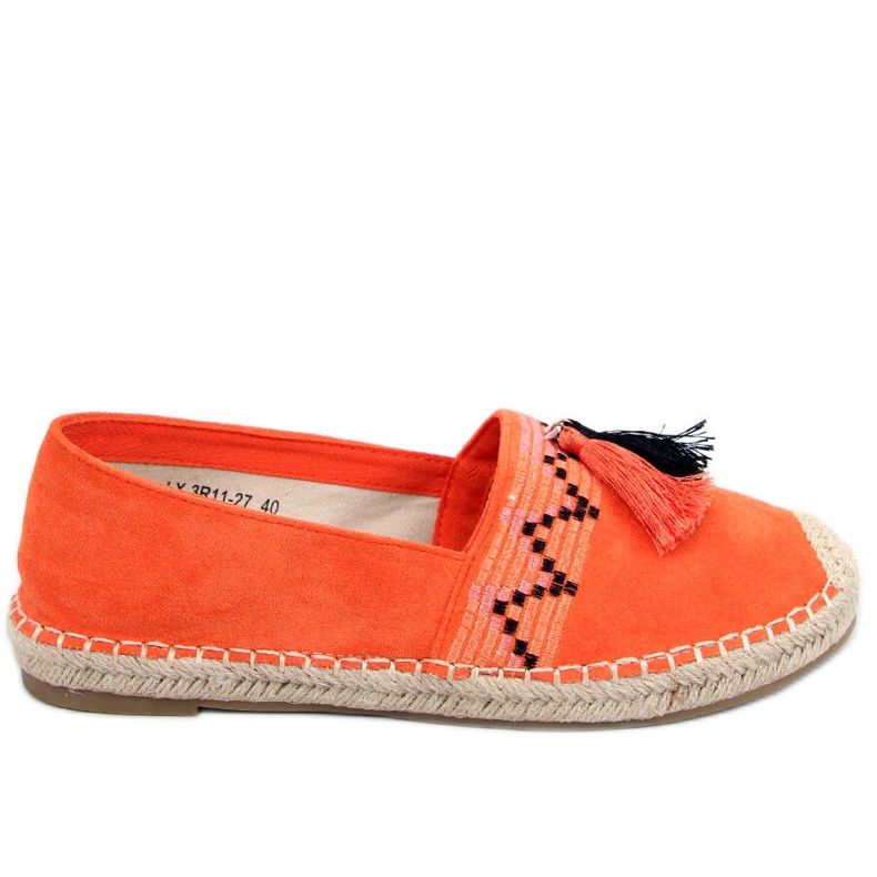 Alpargatas Boho com franjas Birna Orange laranja