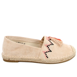 Alpargatas Boho com franjas Birna Bege