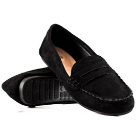 TRENDI Mocassins clássicos de camurça preto TRENDI Mocassins clássicos de camurça preto
