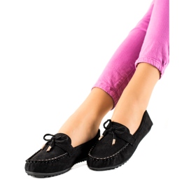 TRENDI Mocassins de camurça com laço preto