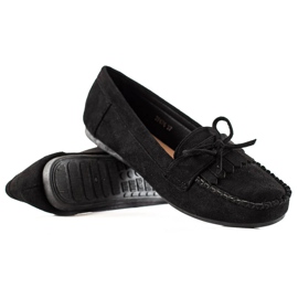 TRENDI Mocassins casuais de camurça preto TRENDI Mocassins casuais de camurça preto