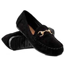 TRENDI Mocassins Confortáveis Com Ornamento preto TRENDI Mocassins Confortáveis Com Ornamento preto