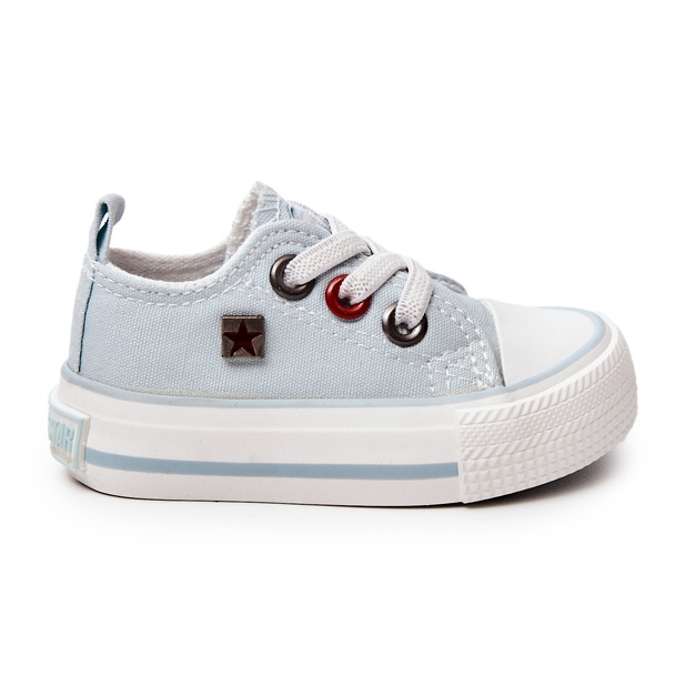 Big Star Tênis infantil clássico baixo grande estrela HH374198 azul branco