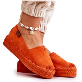 FB2 Alpargatas de camurça Lesley Orange Slip-On laranja