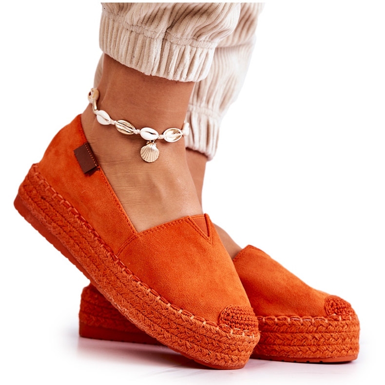 FB2 Alpargatas de camurça Lesley Orange Slip-On laranja