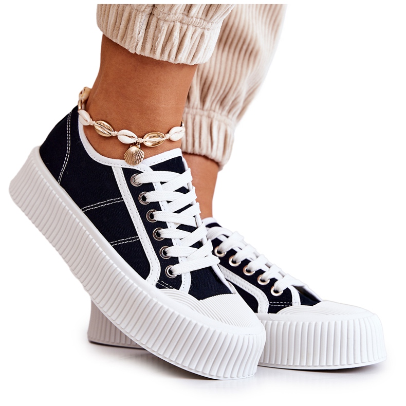 FB2 Tênis baixos na plataforma Black Mischa preto