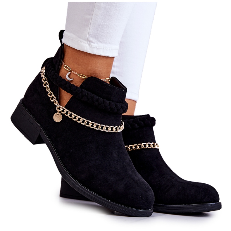 PS1 Botas pretas de camurça com corrente Talitha preto PS1 Botas pretas de camurça com corrente Talitha preto