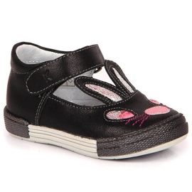 Sapatos de velcro para coelhinhos Kornecki Jr 6480 preto