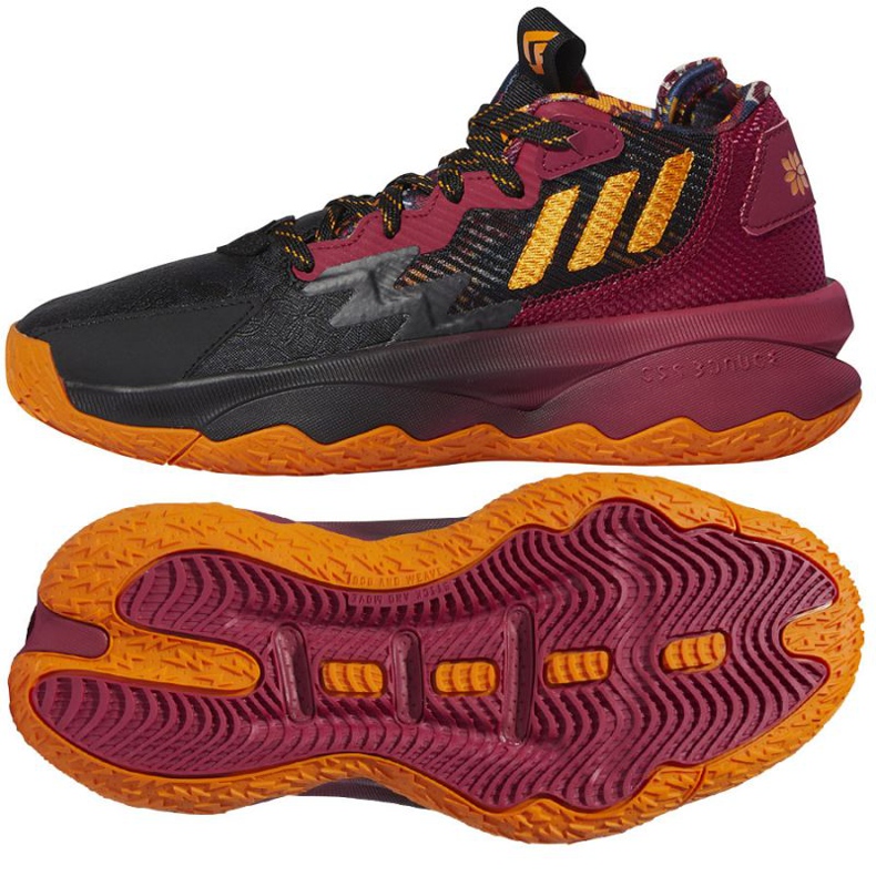 Tênis de basquete Adidas Dame 8 Jr GW3862 multicolorido preto