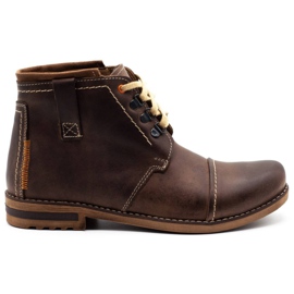 Olivier Botas de inverno masculinas, botas de neve 120 marrons castanho
