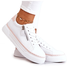 FB2 Calçados esportivos na plataforma Louis branca e rosa branco