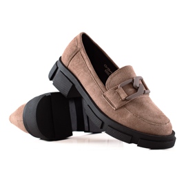 Goodin Mocassins de camurça na plataforma marrom