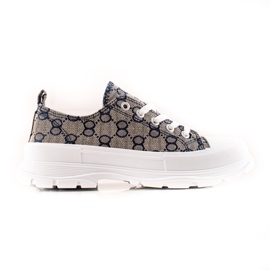 Bona Tênis na plataforma com padrões multicolorido cinza