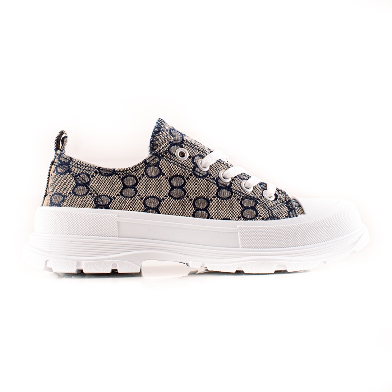 Bona Tênis na plataforma com padrões multicolorido cinza