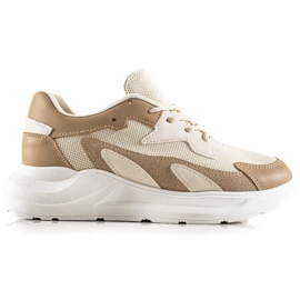 Ideal Shoes Tênis Clássicos bege marrom