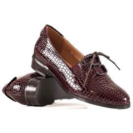 W. Potocki Sapatos Potocki elegantes com cadarço vermelho