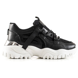 TRENDI Tênis elegantes com brilho preto