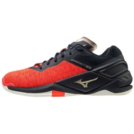 Tênis de handebol interno Mizuno Wave Stealth Neo M X1GA200063 vermelho laranjas e tintos