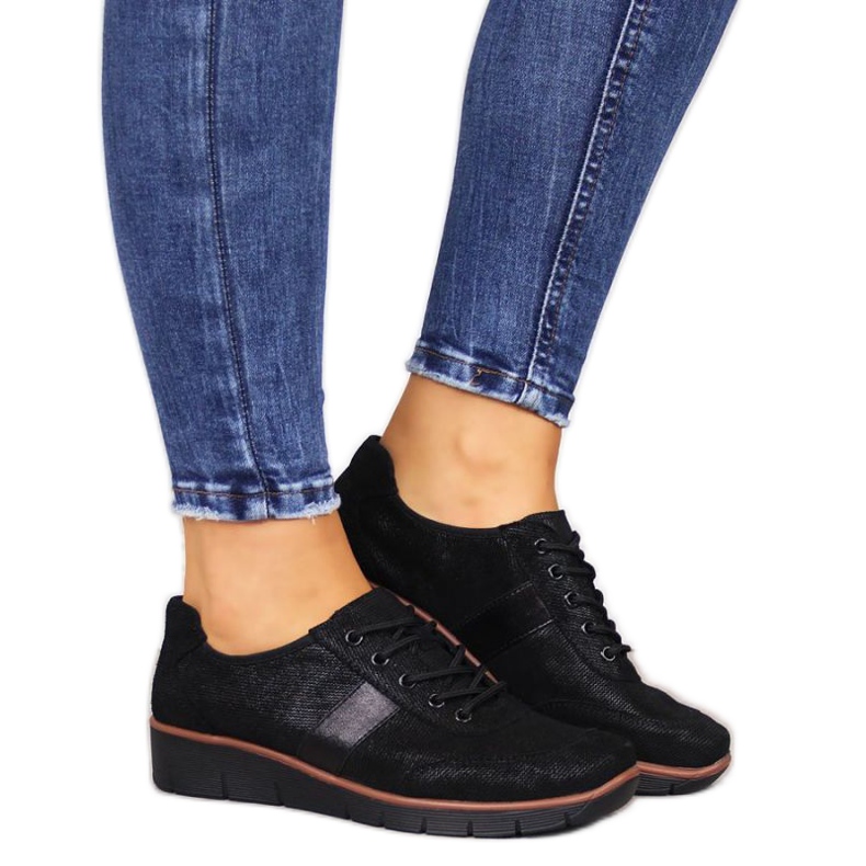 Sapatos de couro na cunha Filippo W PAW68A preto