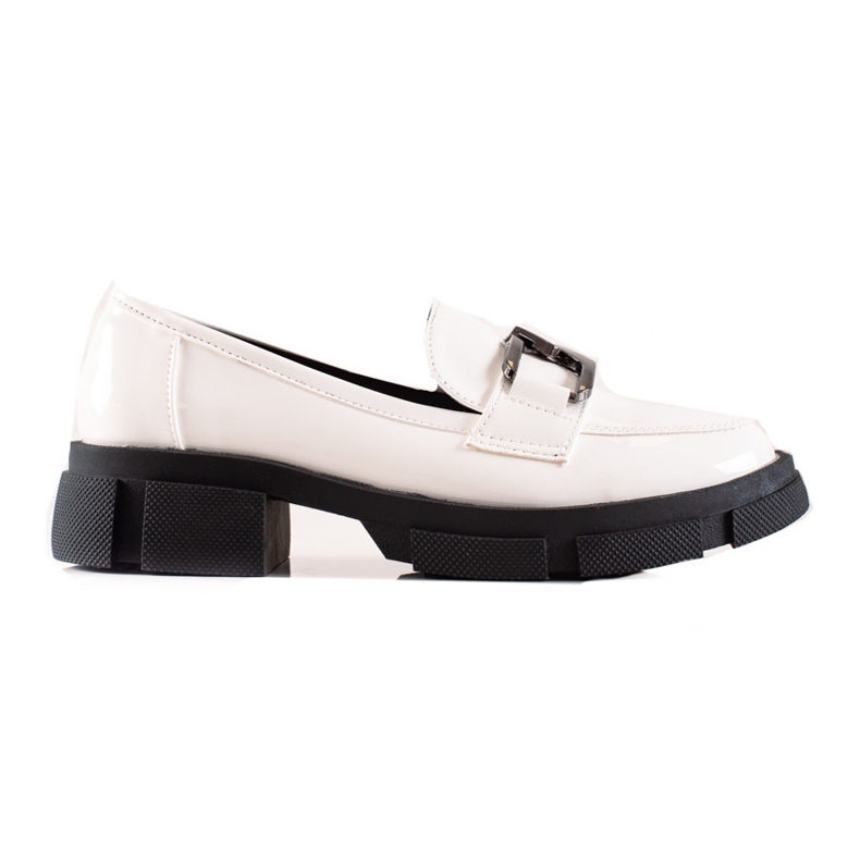 Goodin Mocassins com couro ecológico na plataforma branco