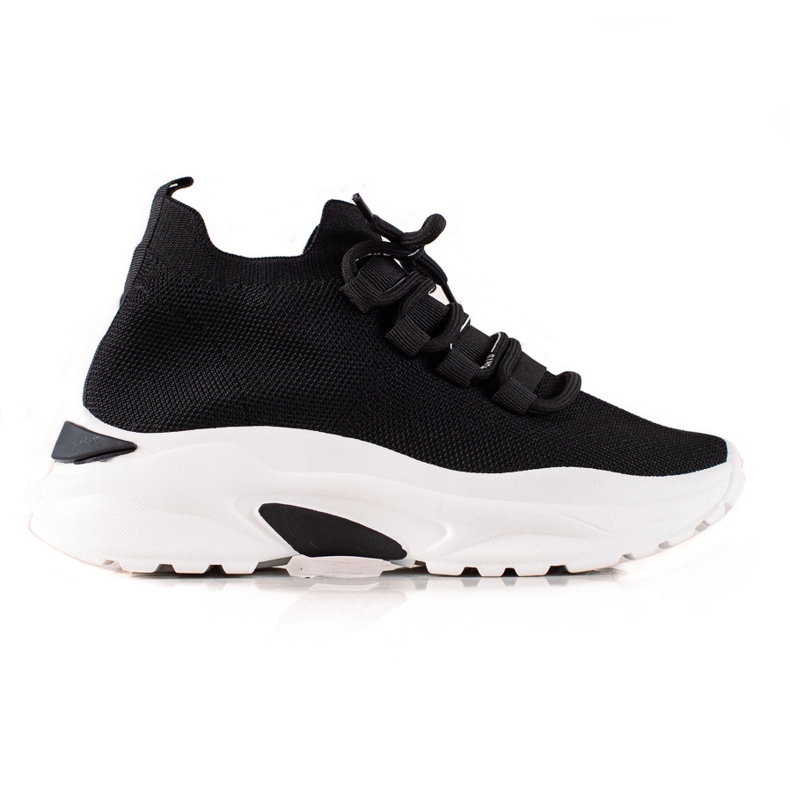 TRENDI Tênis amarrados na plataforma preto