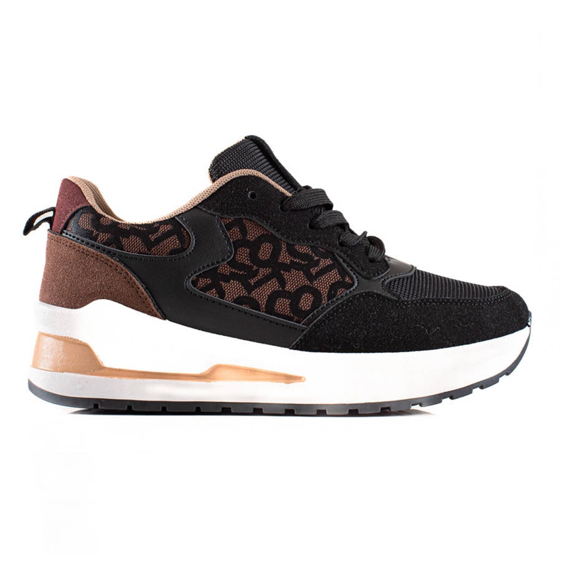 TRENDI Tênis elegantes na plataforma castanho preto