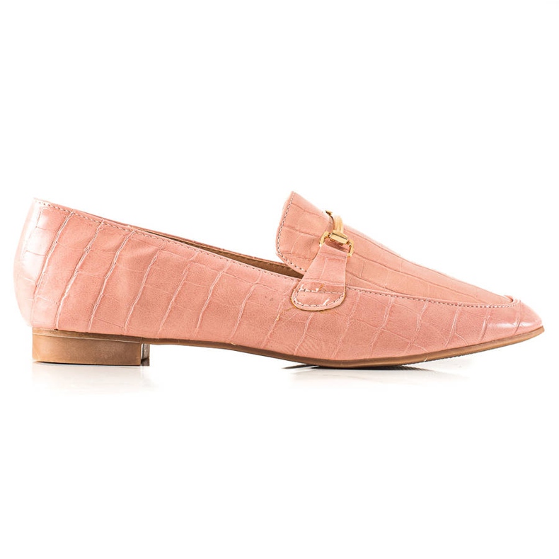 Encor Mocassins elegantes com couro ecológico rosa