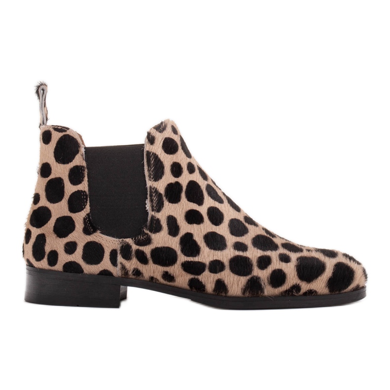 Marco Shoes Bota de couro com cabelo natural 2210B-1283-1 bege