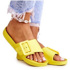 Chinelos femininos Big Star com fivela FF274A392 Amarelo