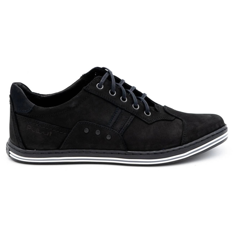 Polbut Sapatos casuais masculinos 1801 nobuck preto
