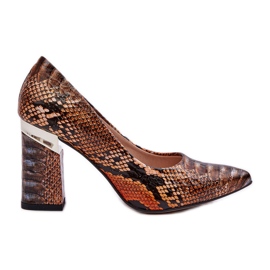 Lewski Shoes Sapatos de couro Lewski Snake 3117 laranja-marrom