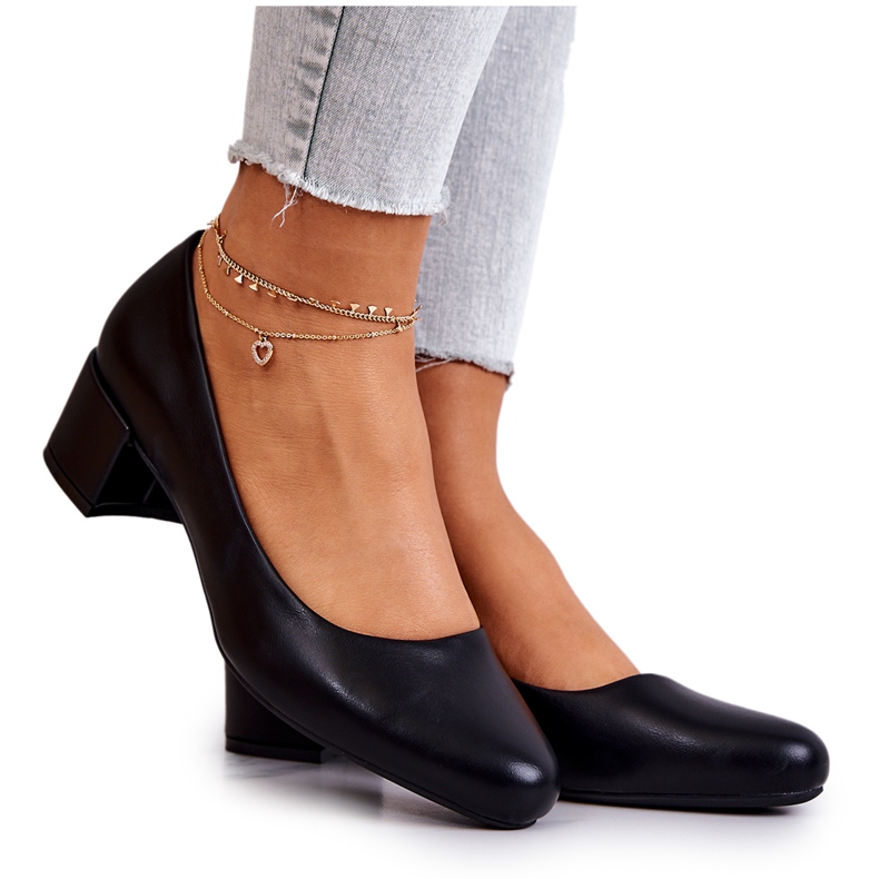 Sapatos de couro em um pilar Sergio Leone PB291 Preto