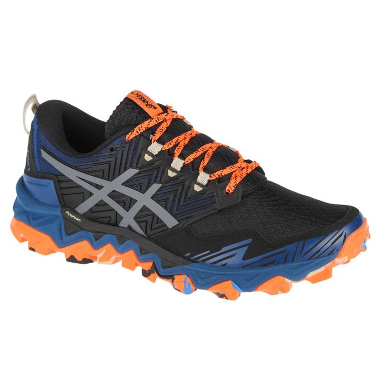 Asics Gel Fuji Trabuco 8 M 1011A668-400 preto azul laranja cinza