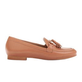 Marco Shoes Mocassim de couro com franjas 2199P-003-1 marrom