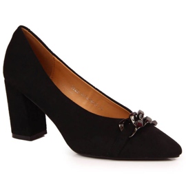 Bombas no poste de camurça Vinceza W JAN80A preto